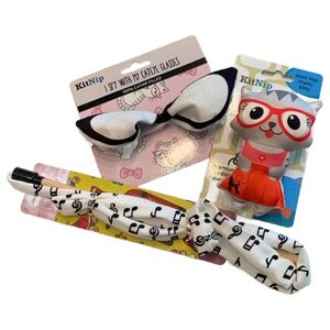 KitNip Kitty Cat Interactive Music Wand Catnip Plush 50's Theme New Lot of 3 Toy
